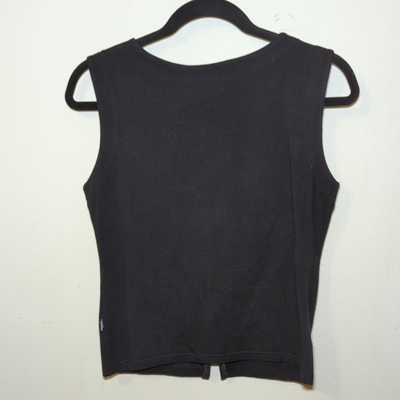 Mavi Elegant Black Sleeveless Tank Top with Front Zipper Detail Women's Size M - Picture 5 of 5
